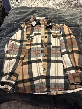 SHEIN Flannel Shacket S